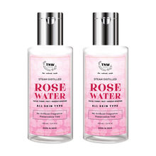 TNW The Natural Wash Steam Distilled Rose Water 100% Natural Toner and Makeup Remover - Pack of 2