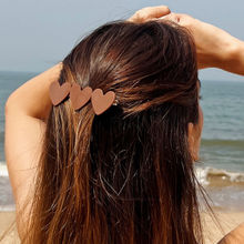 Pipa Bella by Nykaa Fashion Minimal Maroon Hearts Brown Hair Pin