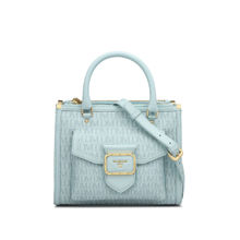 Da Milano Women's Genuine Leather Cloud Blue Satchel Bag