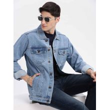 SHOWOFF Solid Blue Denim Jacket