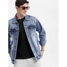 SHOWOFF Solid Blue Denim Jacket