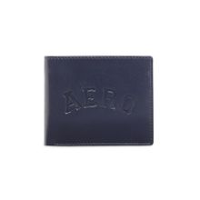 Aeropostale Men Sanjose Leather Global Coin Wallet - Navy Blue