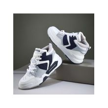 Campus OG-37 Men White & Navy Blue Sneakers