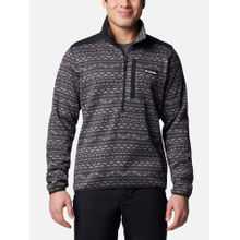 Columbia Men Black Weather Printed Half Zip Ii Sweater