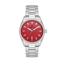 Daniel Klein Red Dial with Silver Strap Watch for Men-DK.1.13983-4 (M)