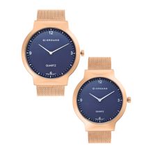 Giordano Round Dial Rose Gold Strap Analog Wrist Watch Set Of 2 GZ-987-SET-33 (M)