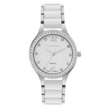 Giordano Women Analog Silver Color Diamond Set with Metal Strap Wrist Watch (GZ-60065-11) (M)
