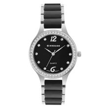 Giordano Women Analog Black Color Diamond Set with Metal Strap Wrist Watch (GZ-60065-22) (M)