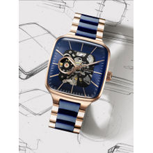 Giordano Men Automatic Skeleton Square Blue Dial Analog Watch - GZ-50121 (M)