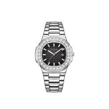 Giordano Men Crystal Bezel Black Dial Round Analog Watch - GZ-50137 (M)