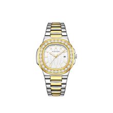 Giordano Men Crystal Bezel White Dial Round Analog Watch - GZ-50137 (M)