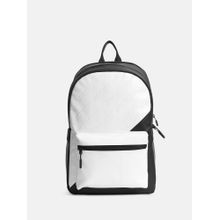 Jack & Jones White Colorblock Logo Print Backpack