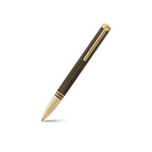 Lapis Bard Contemporary Torque Hickory Ballpoint Pen - Brown with Gold Trims