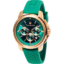 Maserati Lifestyle Chronograph Date Analog Dial Color Green Mens Watch R8871621038 (Medium)
