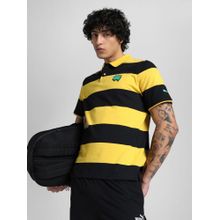 Puma Yellow Super Men's Stripes Polo T-shirt