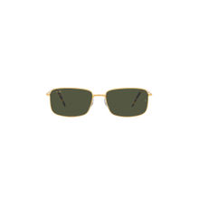 Ray-Ban Legend Gold Sunglasses 0RB3717 Rectangle Gold Frame Green Lens (57)