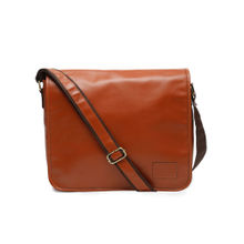 Teakwood Unisex Brown Solid Leather Laptop Bag
