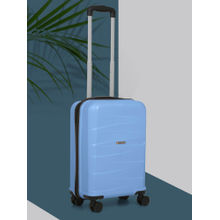 Teakwood Unisex Sky Blue Solid Hard Sided Cabin Trolley Bag (S)