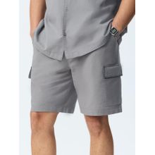 The Souled Store Grey Solid Regular Fit Shorts