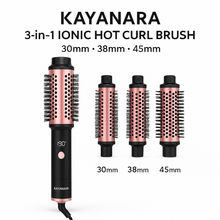 Kayanara 3 In 1 Thermal Hair Brush, Curling, Straightening & Volumizing Hot Brush