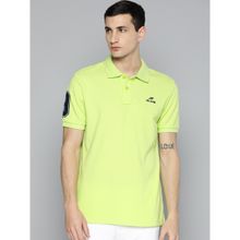 Alcis Green Printed Collar Neck Polo T Shirt