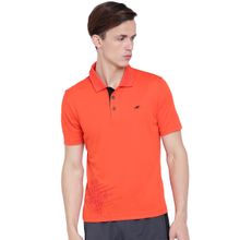 Alcis Men Orange Running Polo T Shirt
