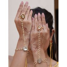 BINNI White Royal Radiance Kundan Hathphools (Pack of 2)