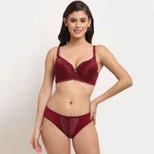 Makclan Tempting Lace Lingerie Set - Red