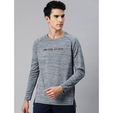 Alcis Men Blue Printed Polyester Slim Fit T-Shirt