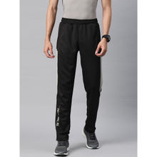 Alcis Men Black Printed Polyester Slim Fit Trackpant