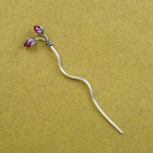 SABERA Silver Twin Bud Silver Raj Tilak Stick