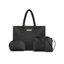 Legal Bribe Textured Tote Bag Combo Of 4 Black
