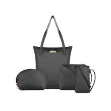 Legal Bribe Textured Long Tote Bag Combo Of 4 Black
