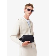 Lacoste Black Angy Leather Toiletry Bag
