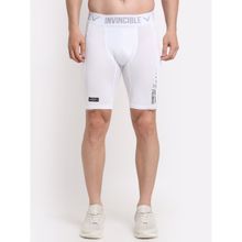 INVINCIBLE White Men Ghost Compression Shorts