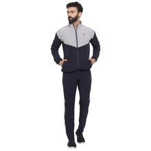INVINCIBLE Navy Blue Grey Men Light Weight Lounge Tracksuit (Set of 2)