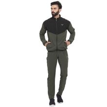 INVINCIBLE Olive Grey Men Light Weight Lounge Tracksuit (Set of 2)