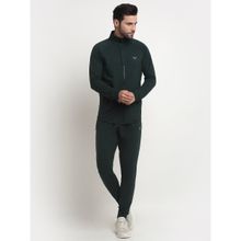 INVINCIBLE Bottle Green Men Luxury Cotton Tracksuit (Set of 2)