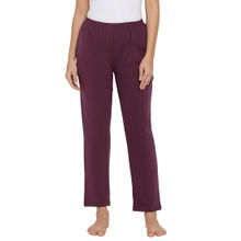 Clovia Cotton Rich Pyjama in Purple