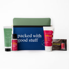 Arata Gift Essential Travel Kit with Super Shampoo, Conditioner, Serum, Face Wash