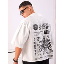 The Indian Garage Co Men's Boxy Fit Graphic Print Half Sleeves Street Wear Cropped Shirt
