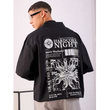 The Indian Garage Co Men's Boxy Fit Graphic Print Half Sleeves Street Wear Cropped Shirt