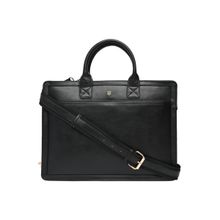 Horra Unisex Pu Solid Black Laptop Bag