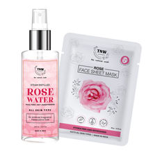 TNW The Natural Wash Rose Face Sheet Mask With Rose Water Spray Combo