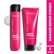 Matrix Opti.Repair 2-Step Pro Liquid Protein System, Shampoo & Conditioner, Repairs Damage From 1st Use