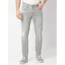 Spykar Mens Grey Kano Slim Fit Mid Rise Cotton Jeans