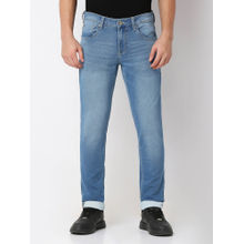 Spykar Mens Light Blue Slim Fit Mid Rise Jeans
