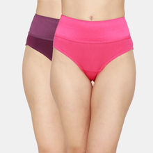 Zivame Tummy Tucker Hipster High Rise Anti-Microbial Panty (Pack of 2) -Assorted (XL)