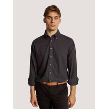 Bruun & Stengade Men Grey Solid Button Down Collar Full Sleeves Shirt