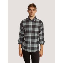 Bruun & Stengade Men Black Checks Button Down Collar Full Sleeves Shirt